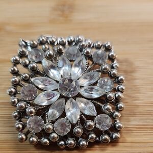 Vintage Silver Floral Brooch